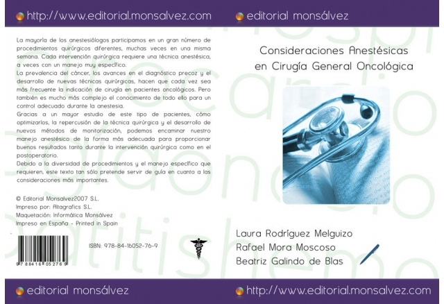 Consideraciones Anestésicas en Cirugía General Oncológica