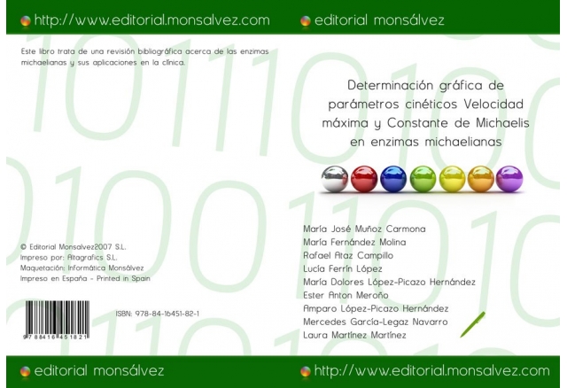 Determinación gráfica de parámetros cinéticos Velocidad máxima y Constante de Michaelis en enzimas michaelianas
