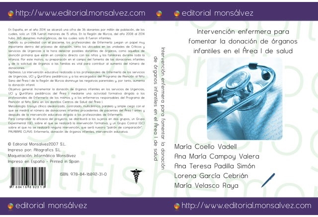 Intervención enfermera para fomentar la donación de órganos infantiles en el Área I de salud