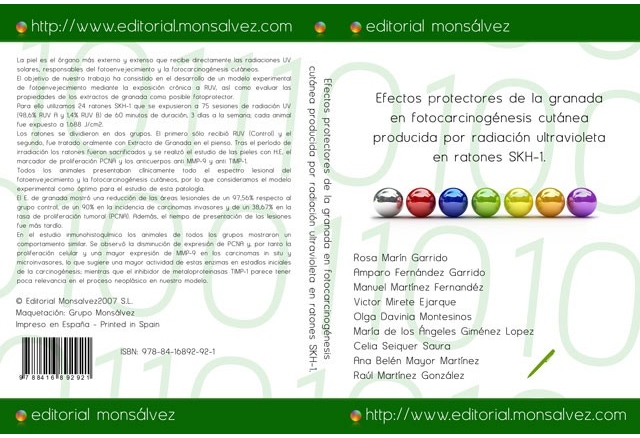 Efectos protectores de la granada en fotocarcinogénesis cutánea producida por radiación ultravioleta en ratones SKH-1.