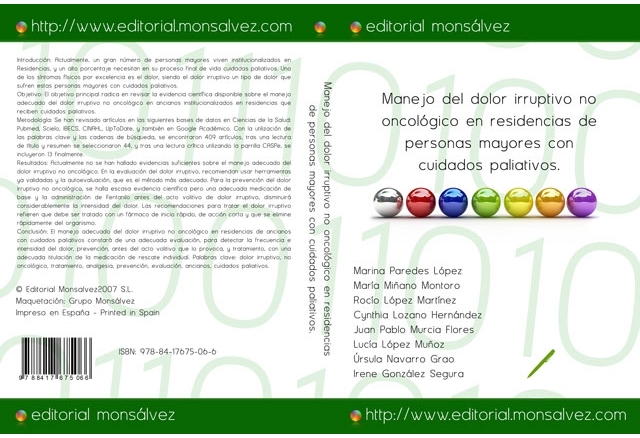 Manejo del dolor irruptivo no oncológico en residencias de personas mayores con cuidados paliativos.