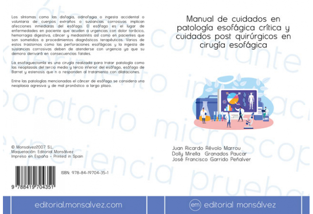 Manual de cuidados en patología esofágica crítica y cuidados post quirúrgicos en cirugía esofágica