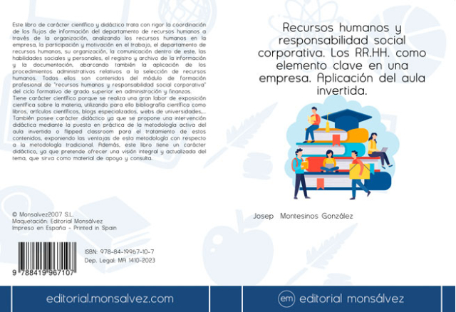 Recursos humanos y responsabilidad social corporativa. Los RR.HH. como elemento clave en una empresa. Aplicación del aula invertida.