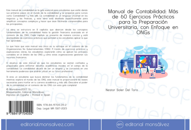 Manual de Contabilidad: Más de 60 Ejercicios Prácticos para la Preparación Universitaria, con Enfoque en ONGs